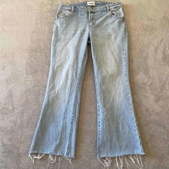 Rollas Dallas Low Bootcut Jean with Frayed Hem - Picture 1 of 10